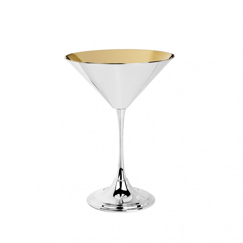 Pahar cupa Martini Argint masiv  interior placat cu aur